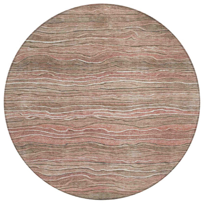 Faerain Brown Washable Indoor-Outdoor Rug