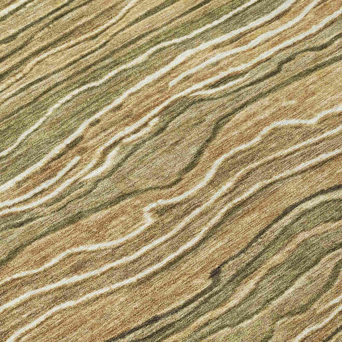 Faerain Green Washable Indoor-Outdoor Rug