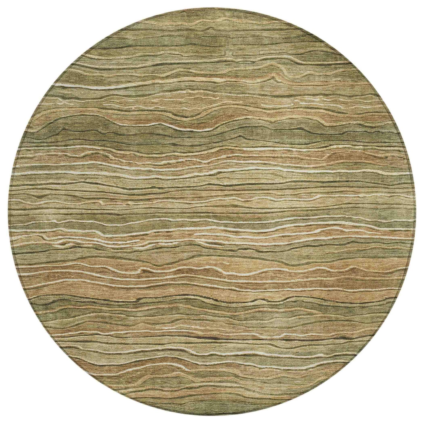 Faerain Green Washable Indoor-Outdoor Rug
