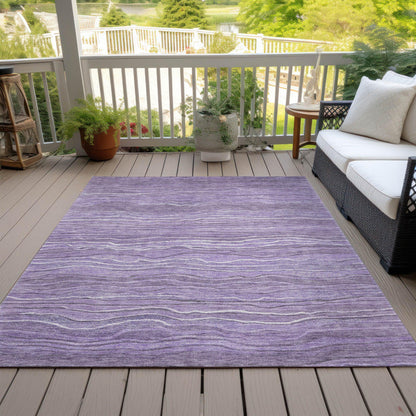 Faerain Purple Washable Indoor-Outdoor Rug