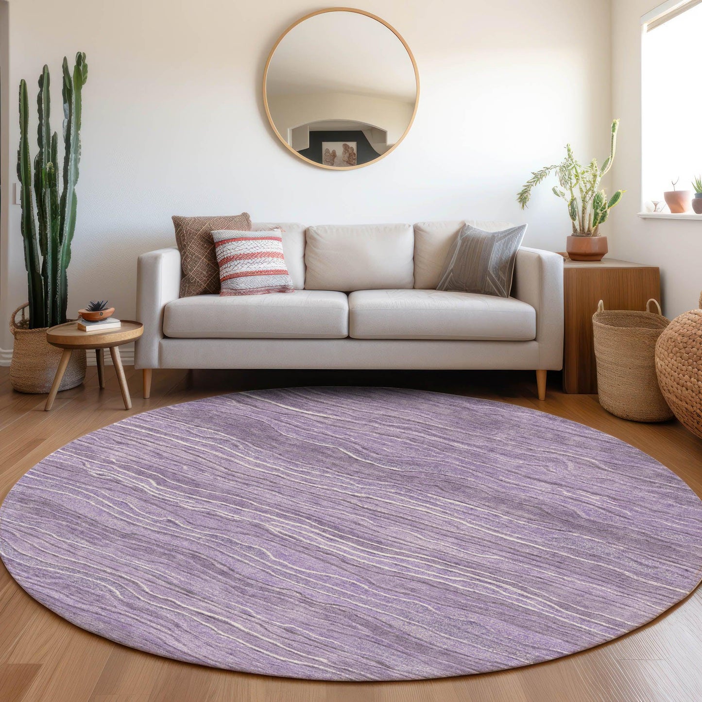 Faerain Purple Washable Indoor-Outdoor Rug