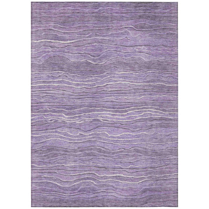 Faerain Purple Washable Indoor-Outdoor Rug
