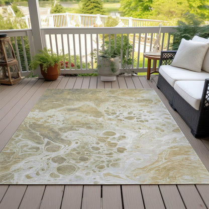 Faerara Gold Washable Indoor-Outdoor Rug