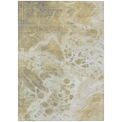 Faerara Gold Washable Indoor-Outdoor Rug