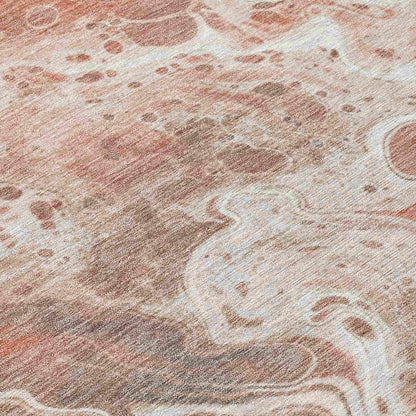 Faerara Orange Washable Indoor-Outdoor Rug