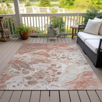 Faerara Orange Washable Indoor-Outdoor Rug