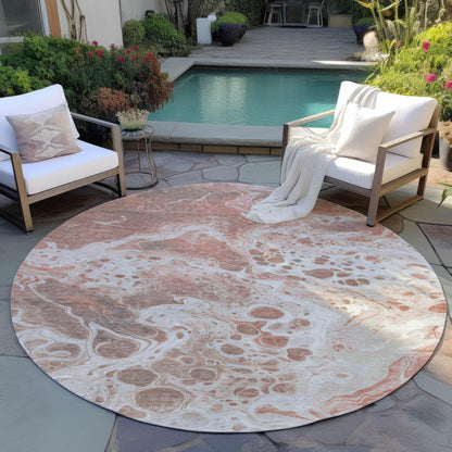 Faerara Orange Washable Indoor-Outdoor Rug
