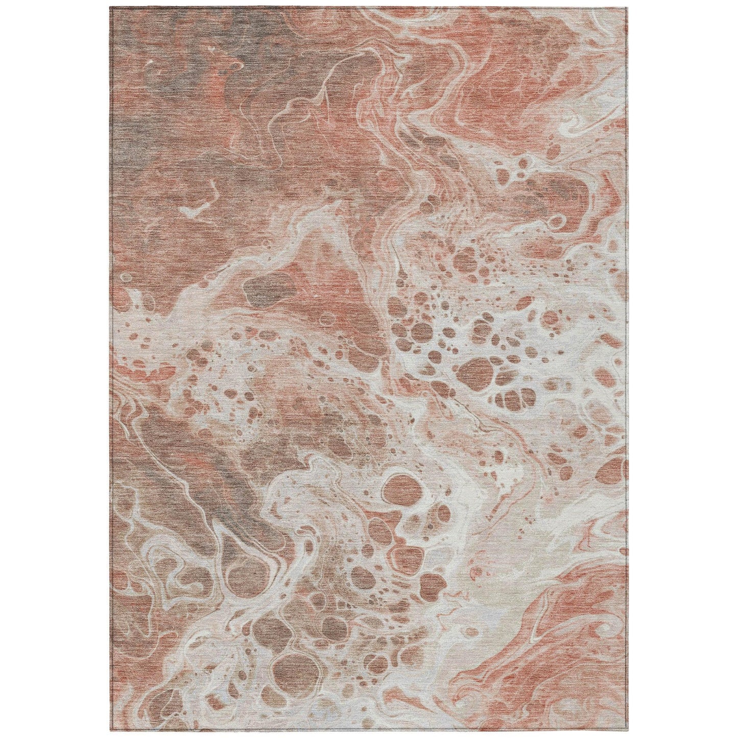 Faerara Orange Washable Indoor-Outdoor Rug