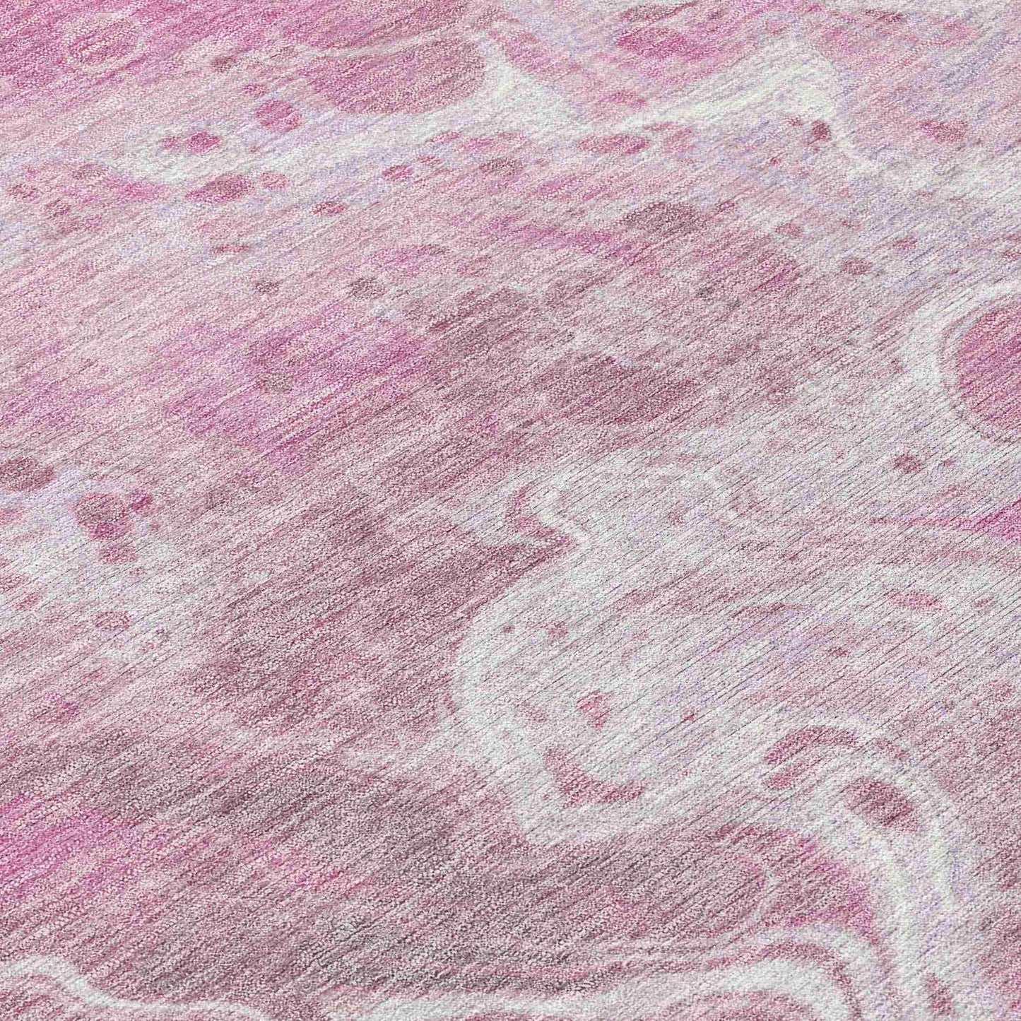 Faerara Pink Washable Indoor-Outdoor Rug