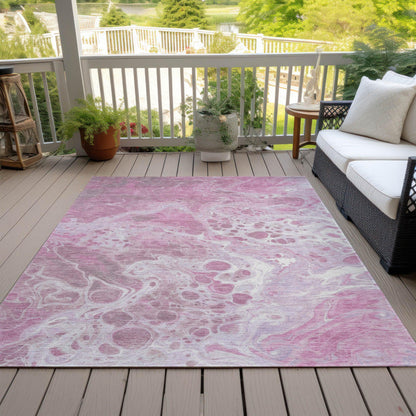 Faerara Pink Washable Indoor-Outdoor Rug