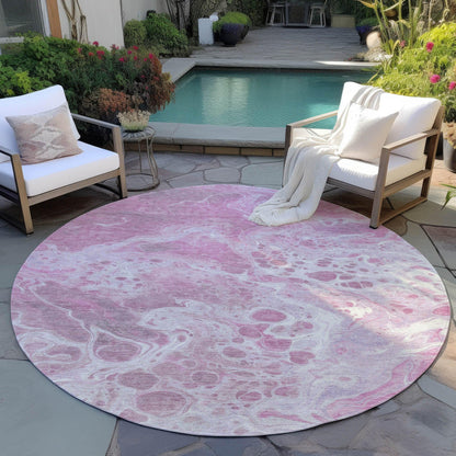 Faerara Pink Washable Indoor-Outdoor Rug