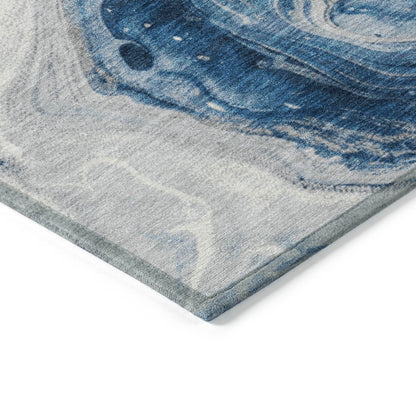 Addison Rugs Faeras Blue Washable Indoor-Outdoor Rug