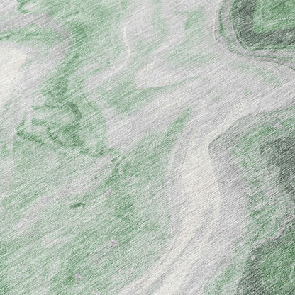 Faeras Green Washable Indoor-Outdoor Rug