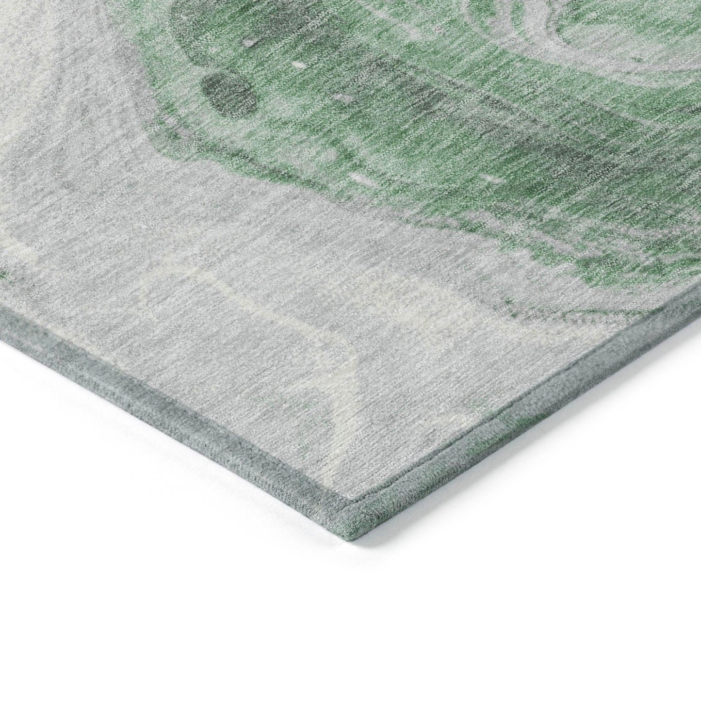 Faeras Green Washable Indoor-Outdoor Rug