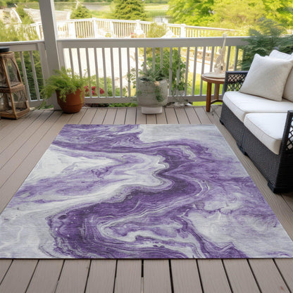 Addison Rugs Faeras Purple Washable Indoor-Outdoor Rug