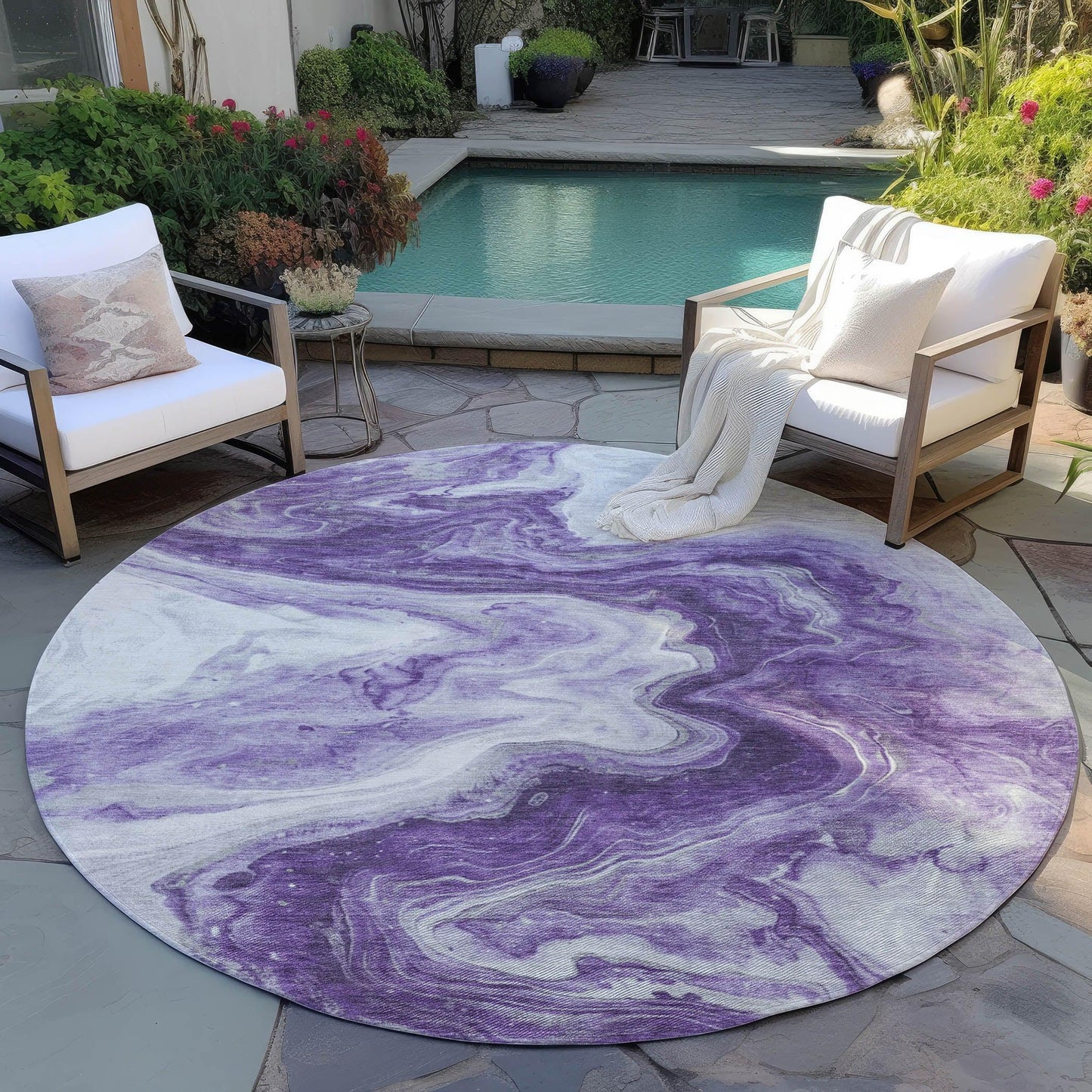 Addison Rugs Faeras Purple Washable Indoor-Outdoor Rug