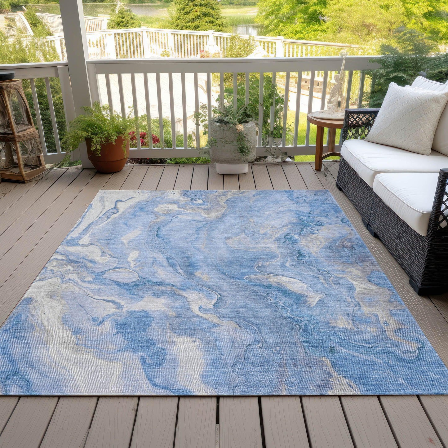 Addison Rugs Faerel Blue Washable Indoor-Outdoor Rug