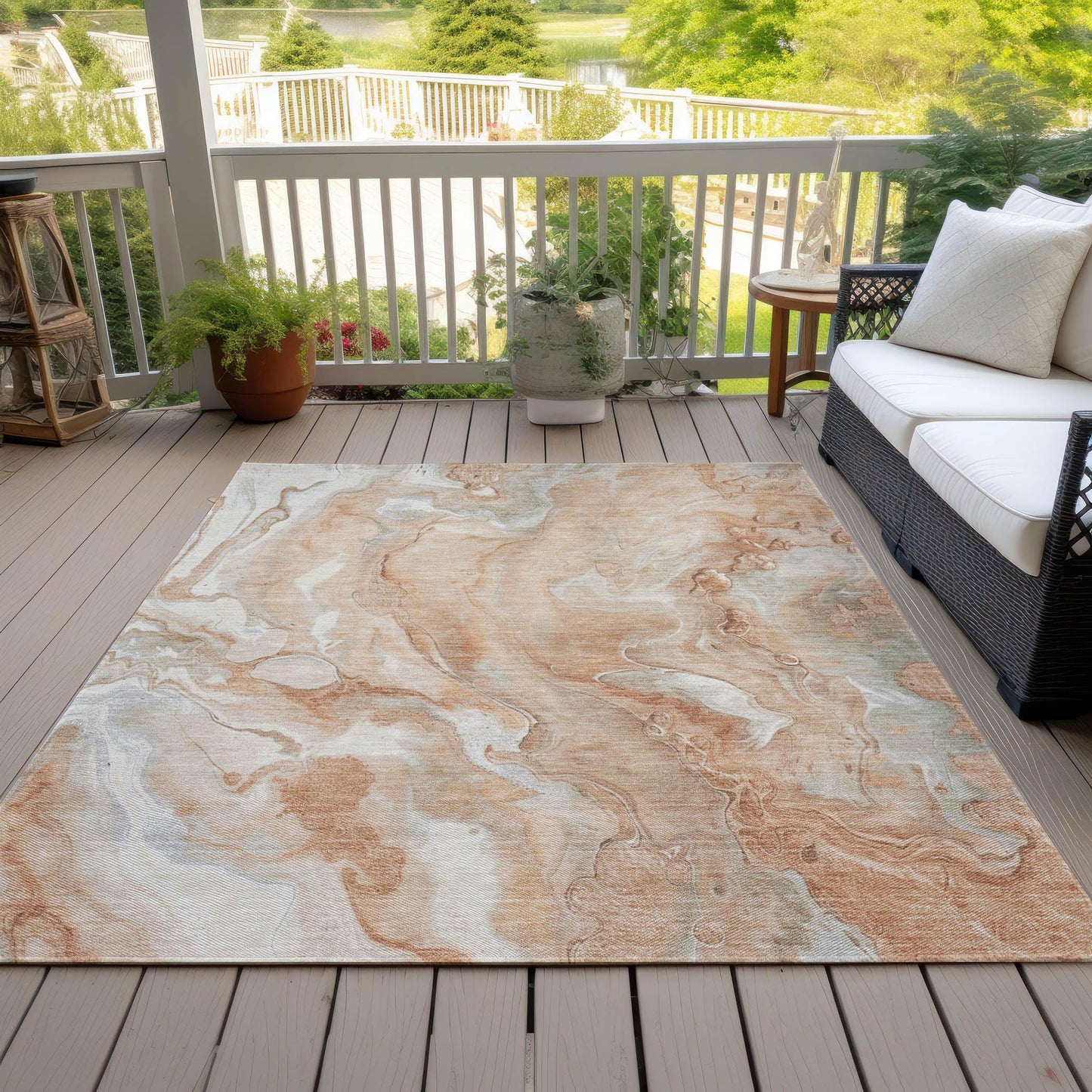 Addison Rugs Faerel Orange Washable Indoor-Outdoor Rug