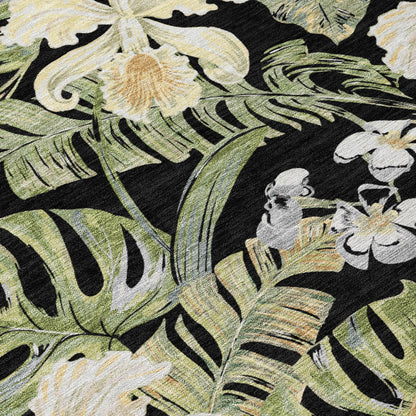 Addison Rugs Faereth Black Washable Indoor-Outdoor Rug