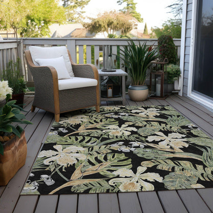 Addison Rugs Faereth Black Washable Indoor-Outdoor Rug