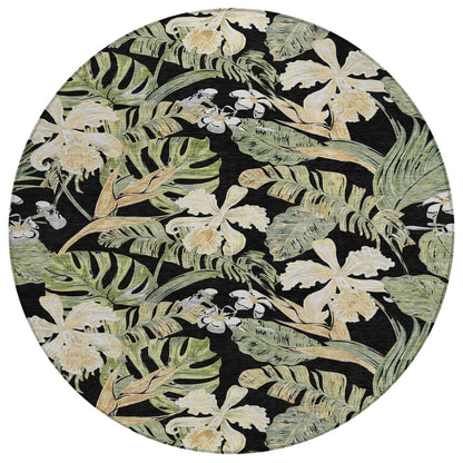 Addison Rugs Faereth Black Washable Indoor-Outdoor Rug