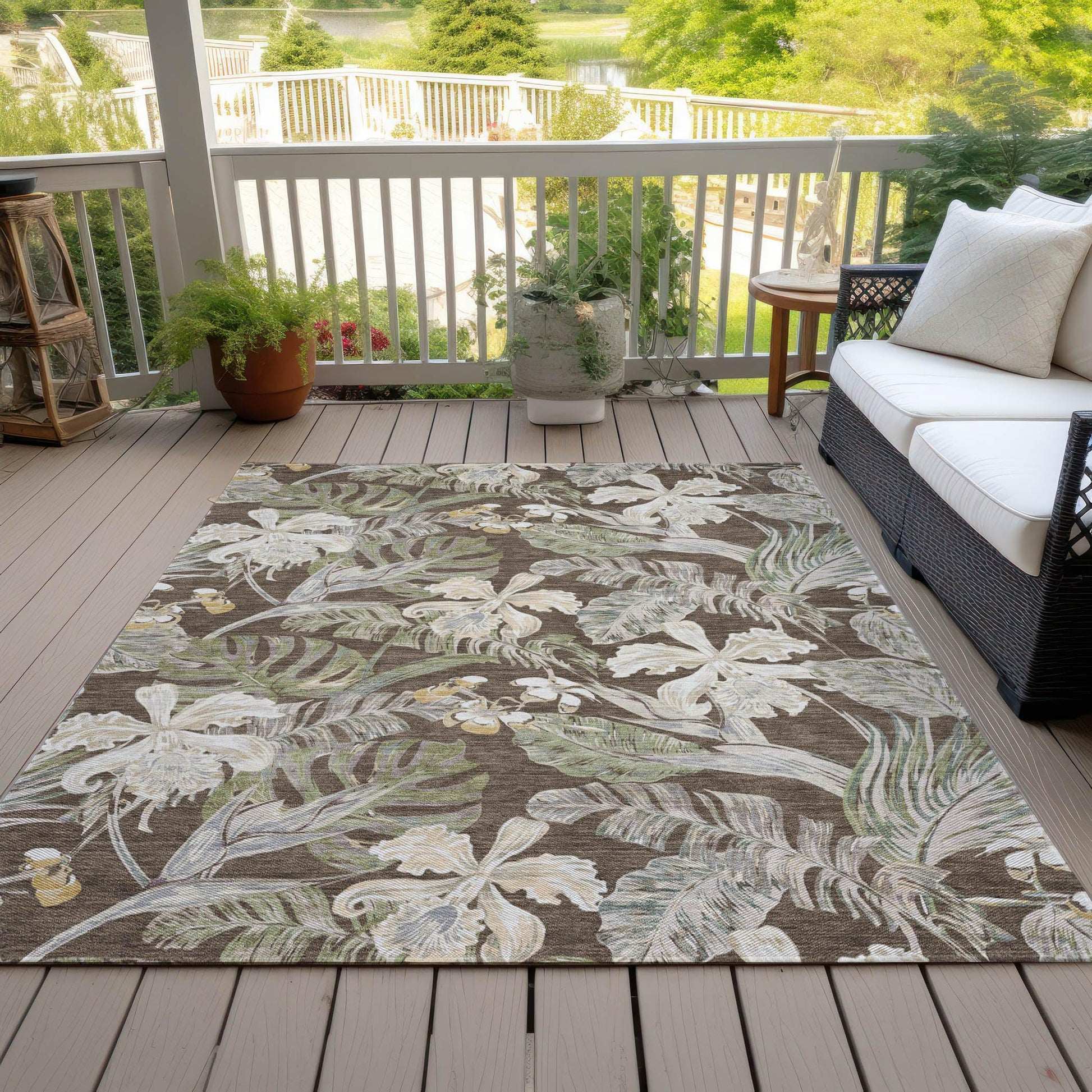 Addison Rugs Faereth Brown Washable Indoor-Outdoor Rug