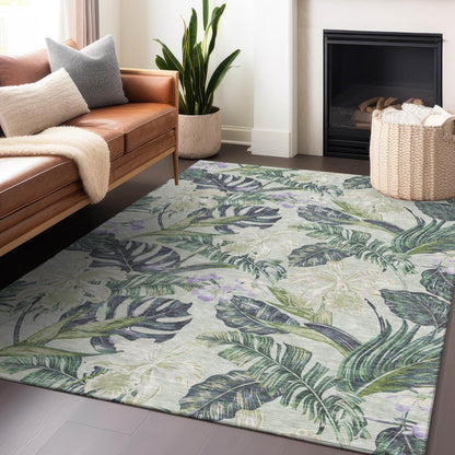 Addison Rugs Faereth Green Washable Indoor-Outdoor Rug