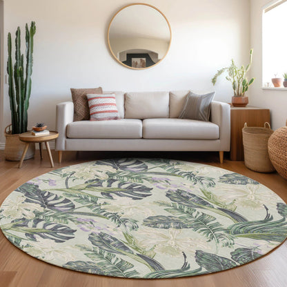 Addison Rugs Faereth Green Washable Indoor-Outdoor Rug