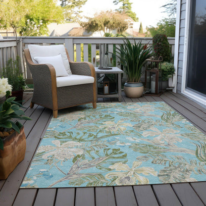 Addison Rugs Faereth Teal Washable Indoor-Outdoor Rug