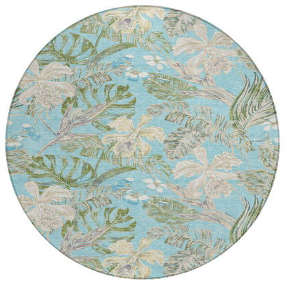 Addison Rugs Faereth Teal Washable Indoor-Outdoor Rug