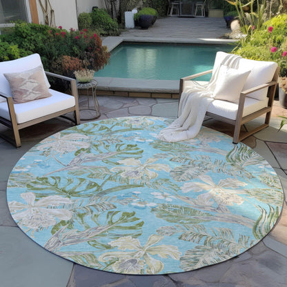 Addison Rugs Faereth Teal Washable Indoor-Outdoor Rug