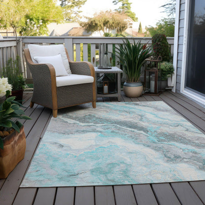 Addison Rugs Faeriel Teal Washable Indoor-Outdoor Rug