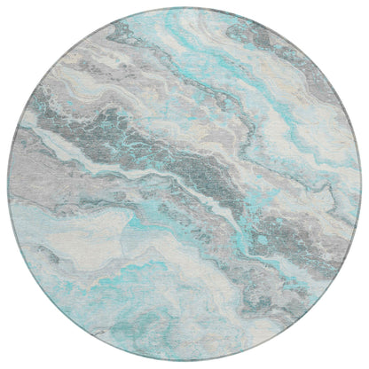 Addison Rugs Faeriel Teal Washable Indoor-Outdoor Rug
