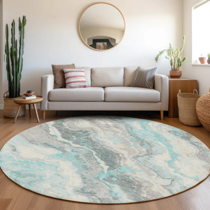 Addison Rugs Faeriel Teal Washable Indoor-Outdoor Rug