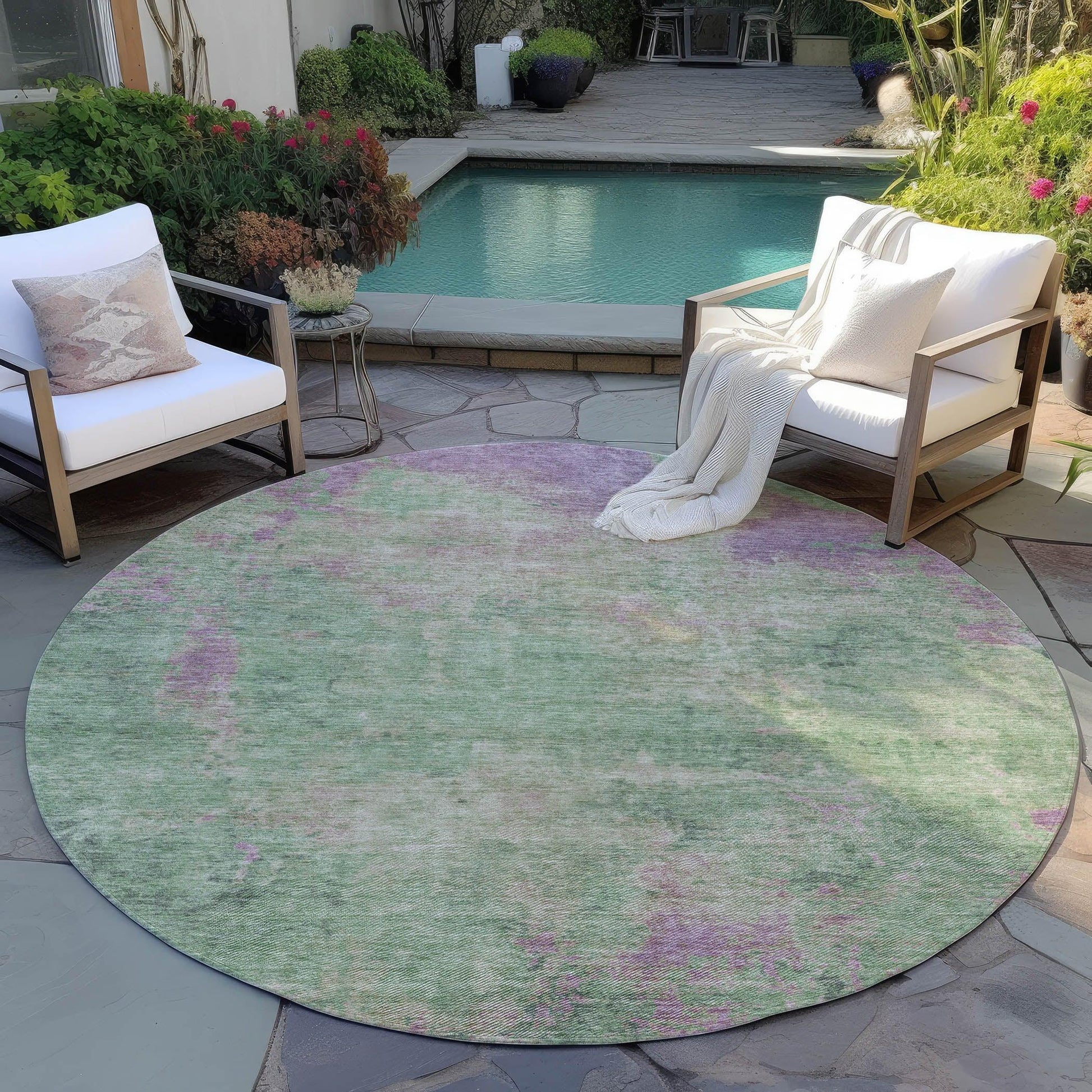 Addison Rugs Faerion Green Washable Indoor-Outdoor Rug