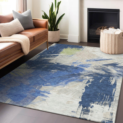 Addison Rugs Faerira Blue Washable Indoor-Outdoor Rug