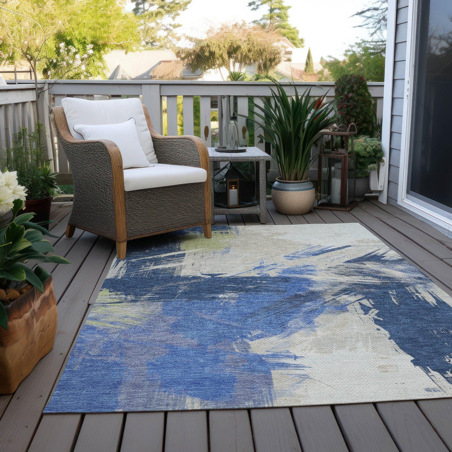 Addison Rugs Faerira Blue Washable Indoor-Outdoor Rug