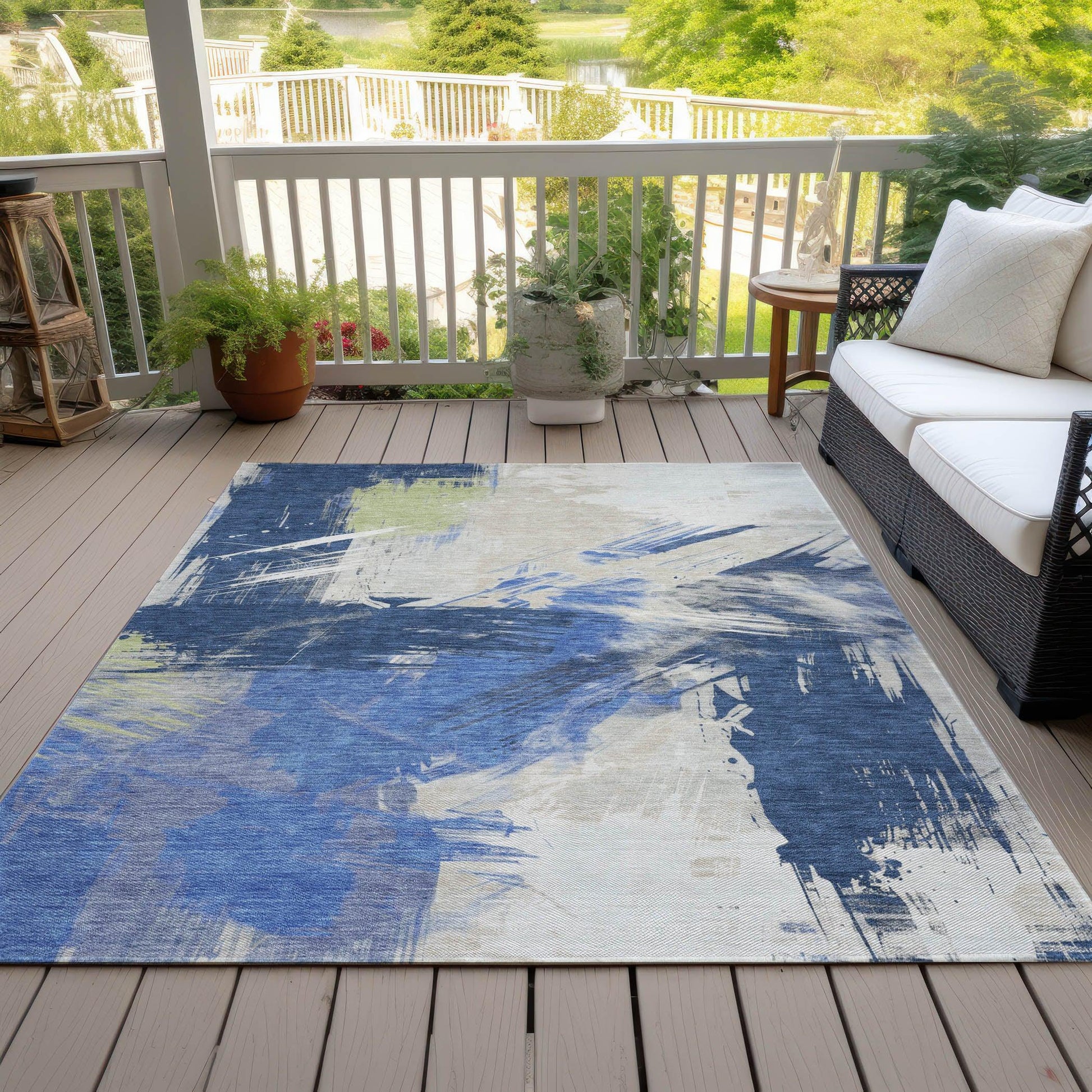 Addison Rugs Faerira Blue Washable Indoor-Outdoor Rug