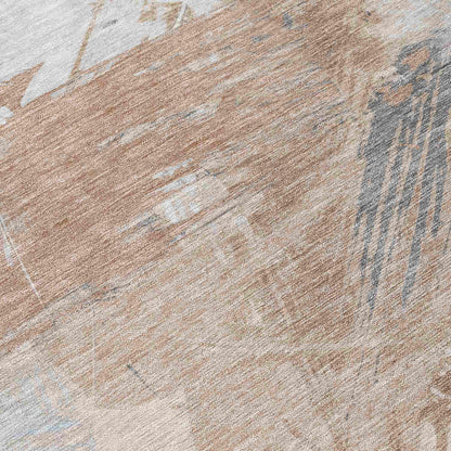 Faerira Orange Washable Indoor-Outdoor Rug