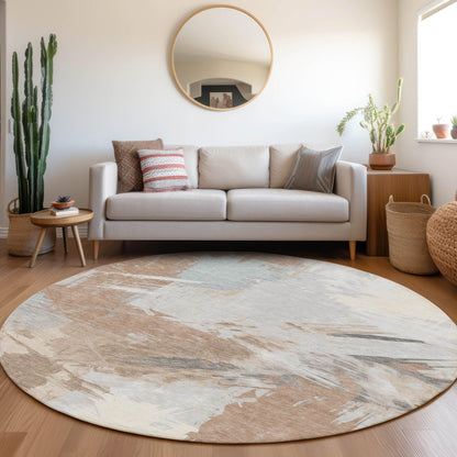 Faerira Orange Washable Indoor-Outdoor Rug