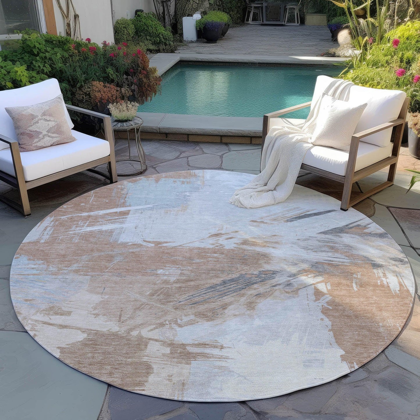 Faerira Orange Washable Indoor-Outdoor Rug