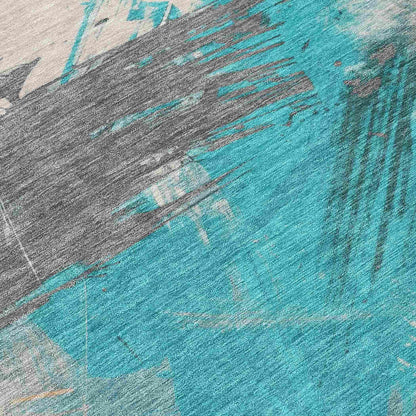 Addison Rugs Faerira Teal Washable Indoor-Outdoor Rug