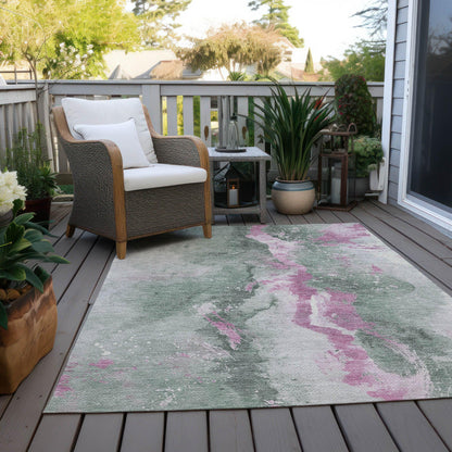 Addison Rugs Faerius Green Washable Indoor-Outdoor Rug