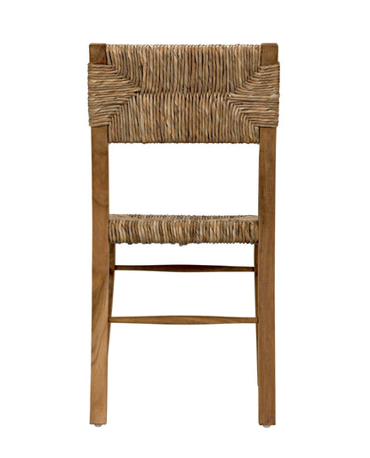 Faley Teak Wood Armless Chair With Woven-Club Chairs-Noir-Sideboards and Things