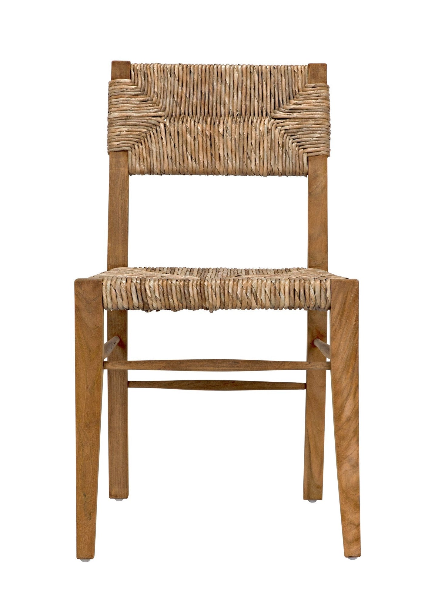 Faley Teak Wood Armless Chair With Woven-Club Chairs-Noir-Sideboards and Things