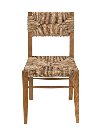 Faley Teak Wood Armless Chair With Woven-Club Chairs-Noir-Sideboards and Things