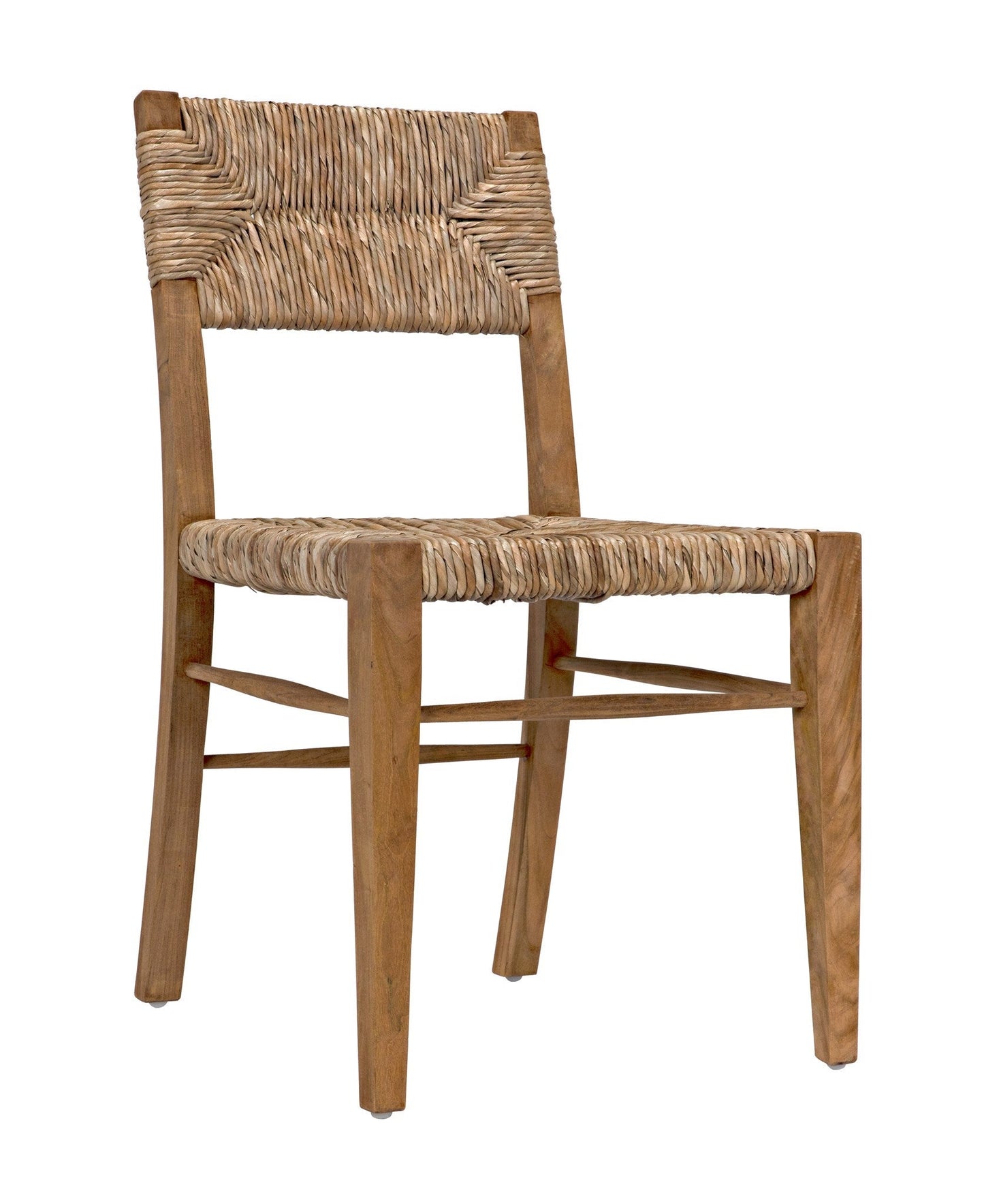 Faley Teak Wood Armless Chair With Woven-Club Chairs-Noir-Sideboards and Things