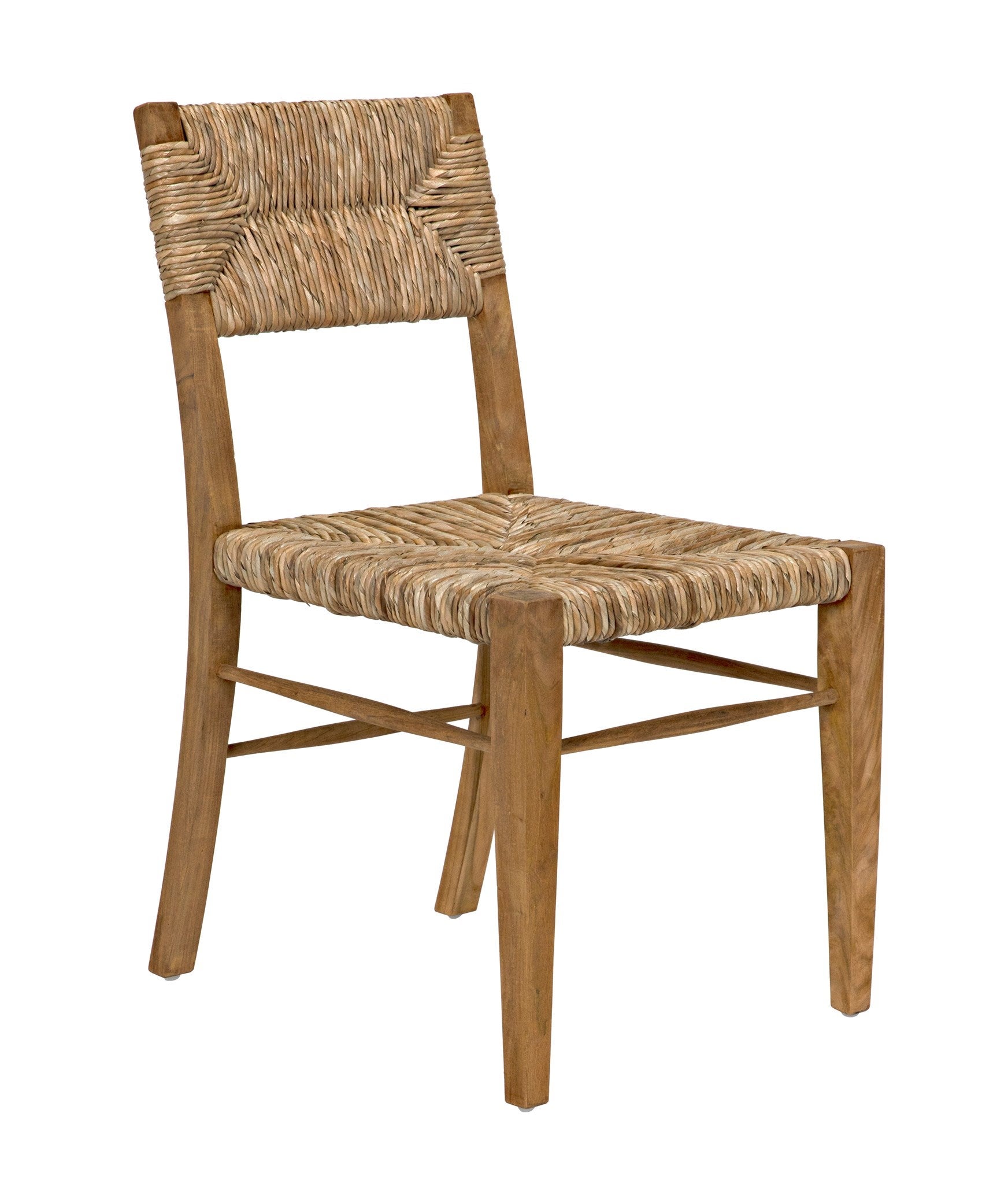 Faley Teak Wood Armless Chair With Woven-Club Chairs-Noir-Sideboards and Things