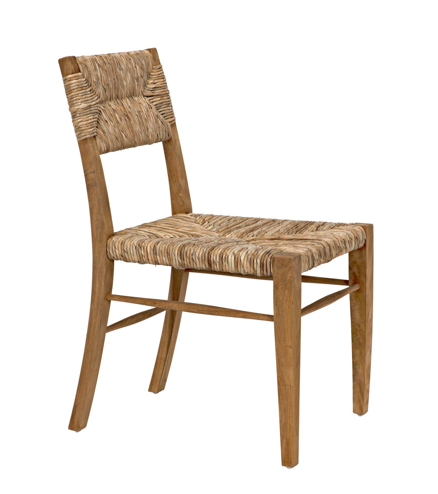 Faley Teak Wood Armless Chair With Woven-Club Chairs-Noir-Sideboards and Things