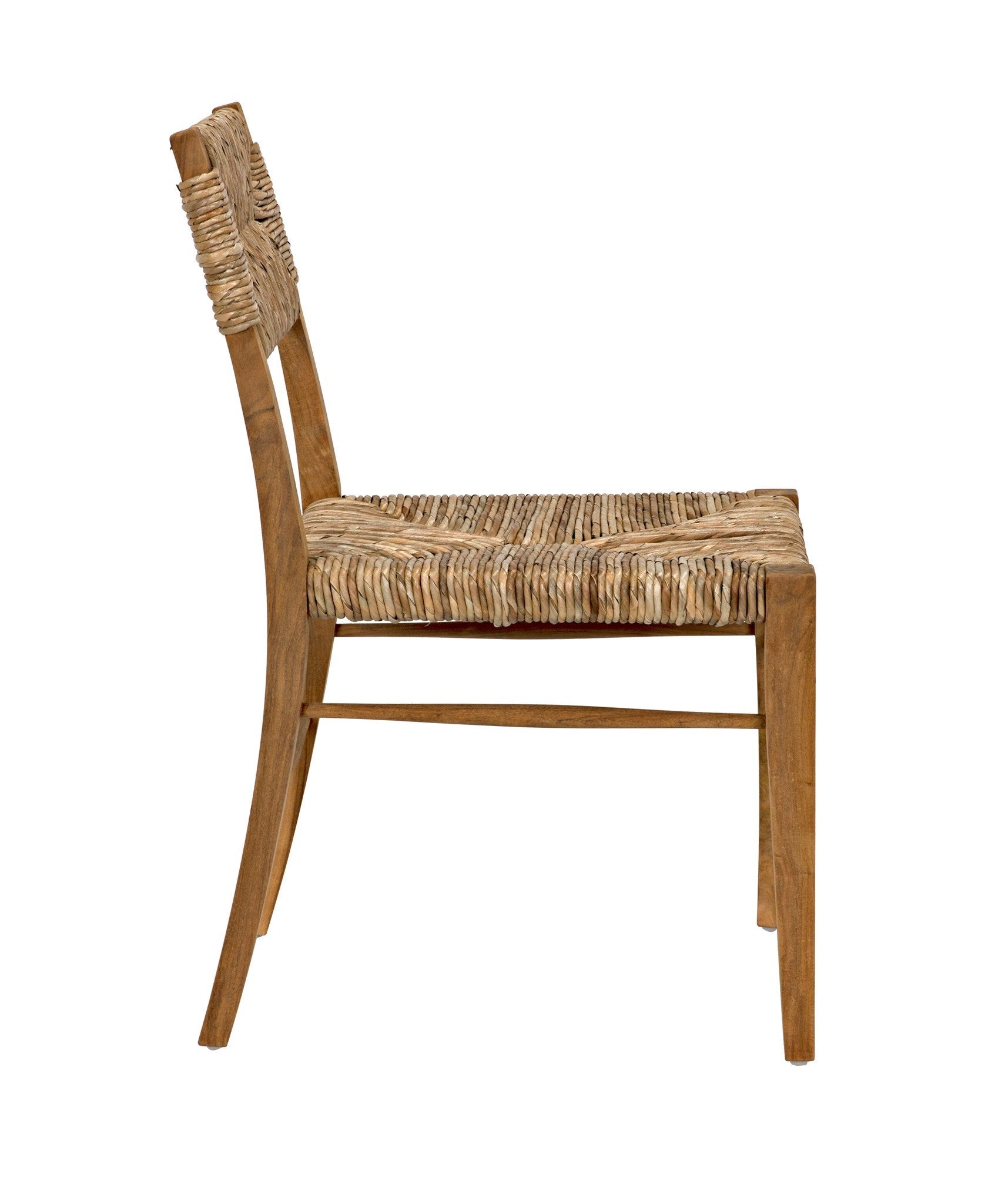 Faley Teak Wood Armless Chair With Woven-Club Chairs-Noir-Sideboards and Things